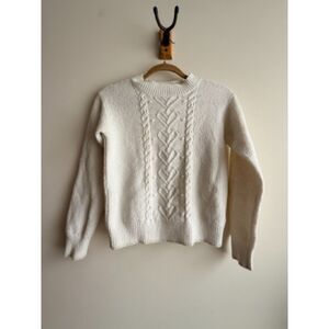 Crewcuts J Crew for Kids - White Sweater w/ hearts -  Kids Large